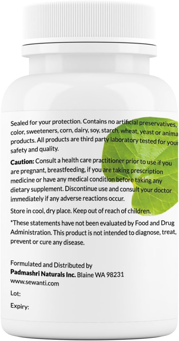 High Potency Sewanti Organic Moringa Capsules for Immune System Boost - Natural Superfood Detox Support - 60 Capsules