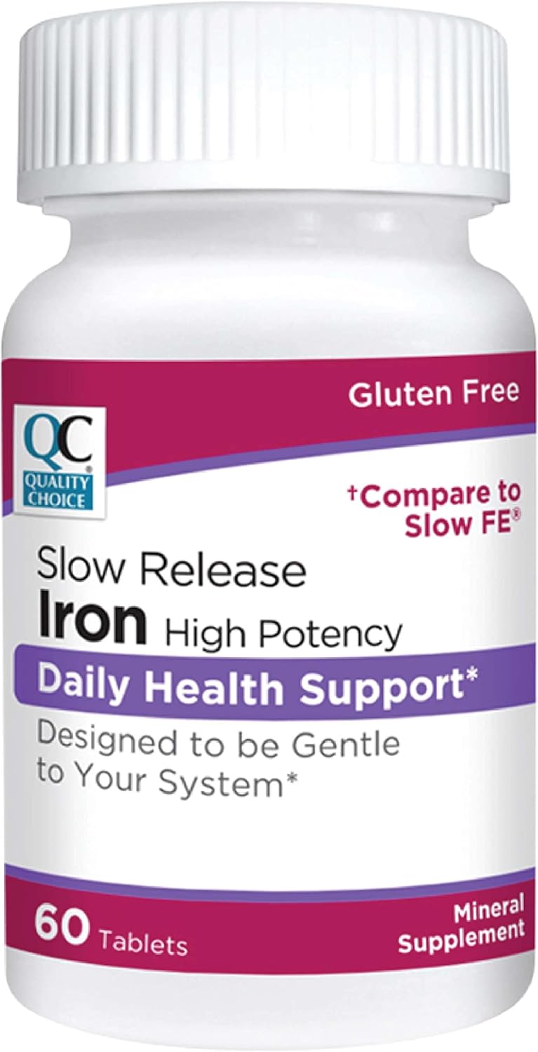 High Potency Slow Release Iron Tablets - 45mg, 60 Tablets Each (Pack of 3) by Quality Choice