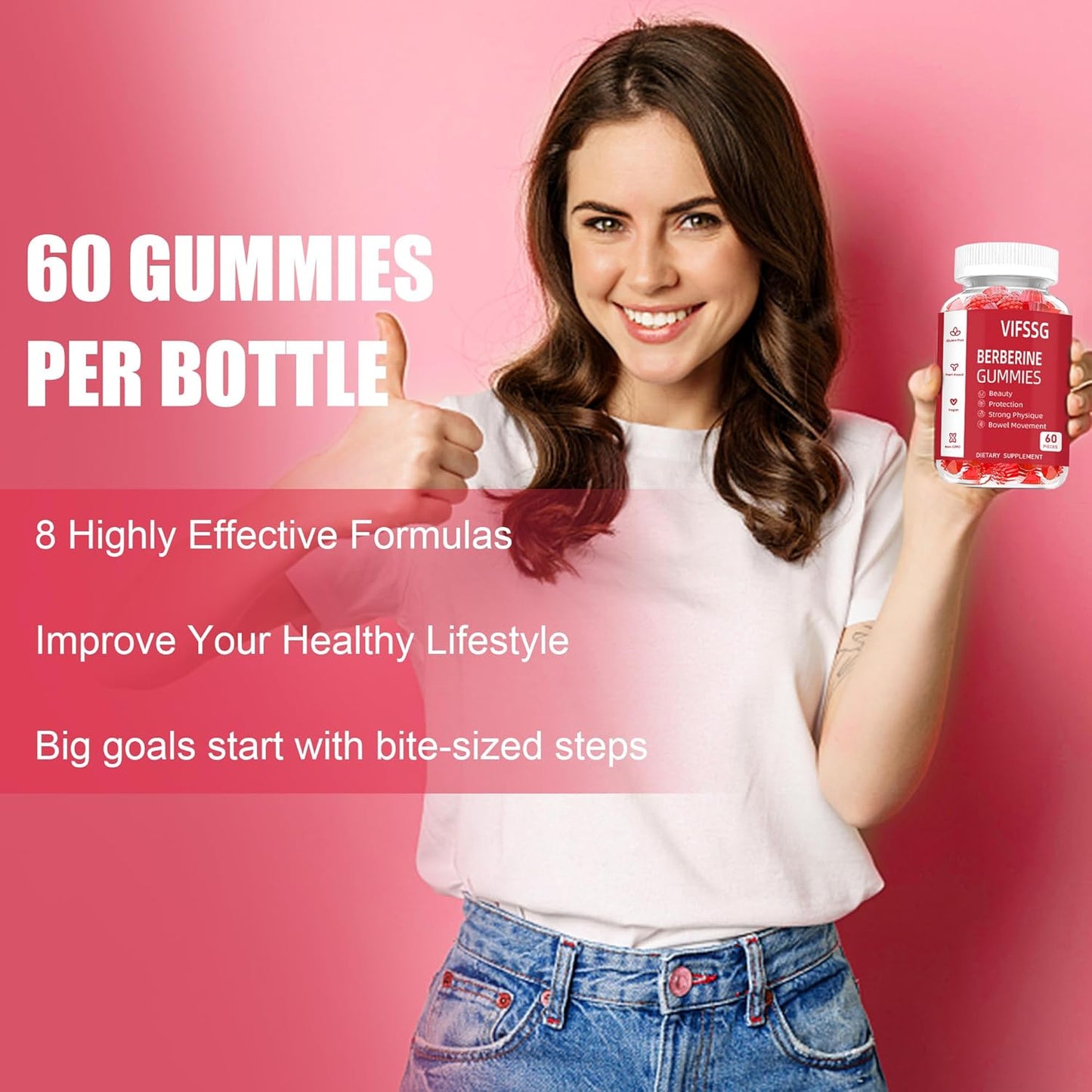 High Potency Sugar-Free Berberine and Ceylon Cinnamon Gummies with Magnesium and Sea Moss - 60 Gummies