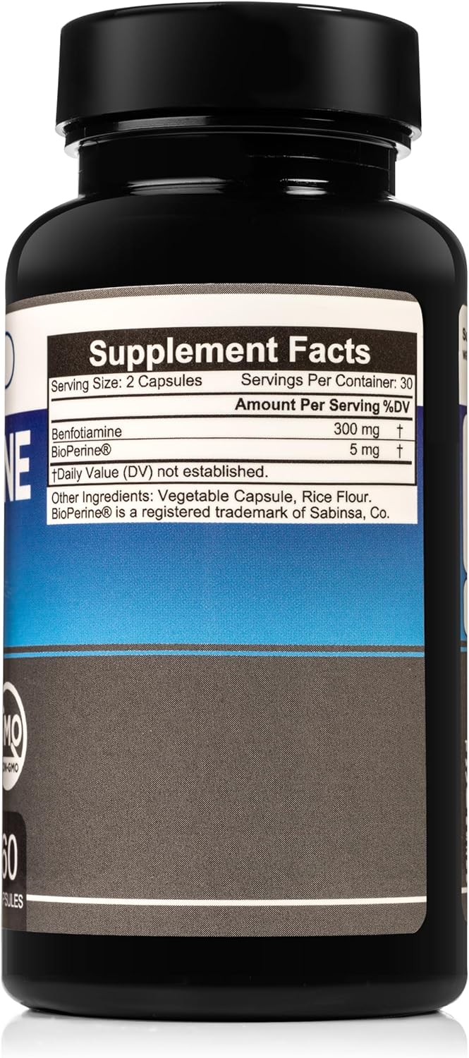High Potency SugarMD Benfotiamine Capsules - 300 MG Supplement for Blood Sugar Support