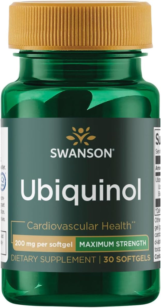 High Potency Swanson Ubiquinol 200mg Softgels - 30 Count