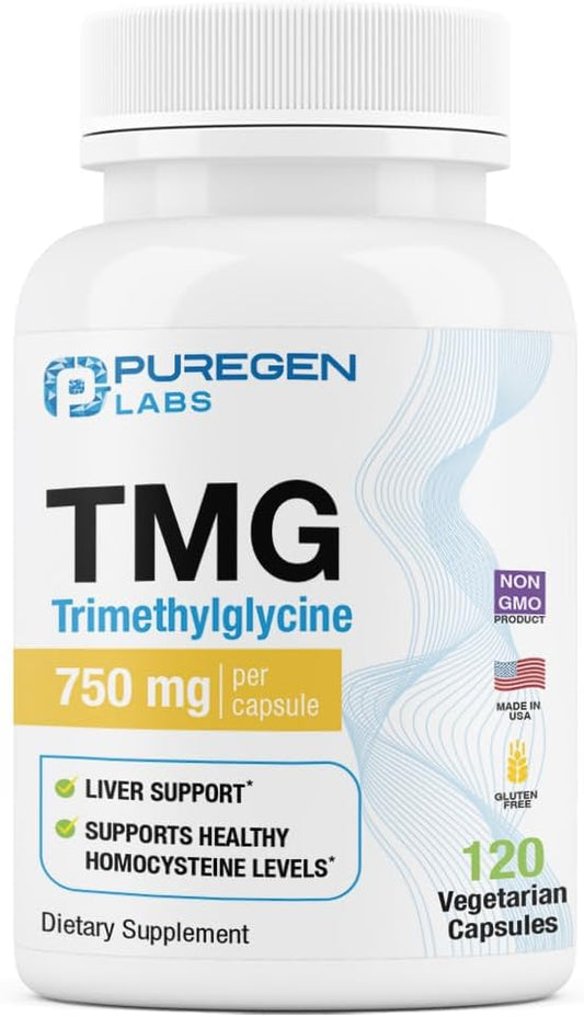 High Potency TMG 750mg Supplement for Healthy Homocysteine Levels - Non-GMO, Gluten-Free, Made in USA - 120 Capsules - BoostGo Australia