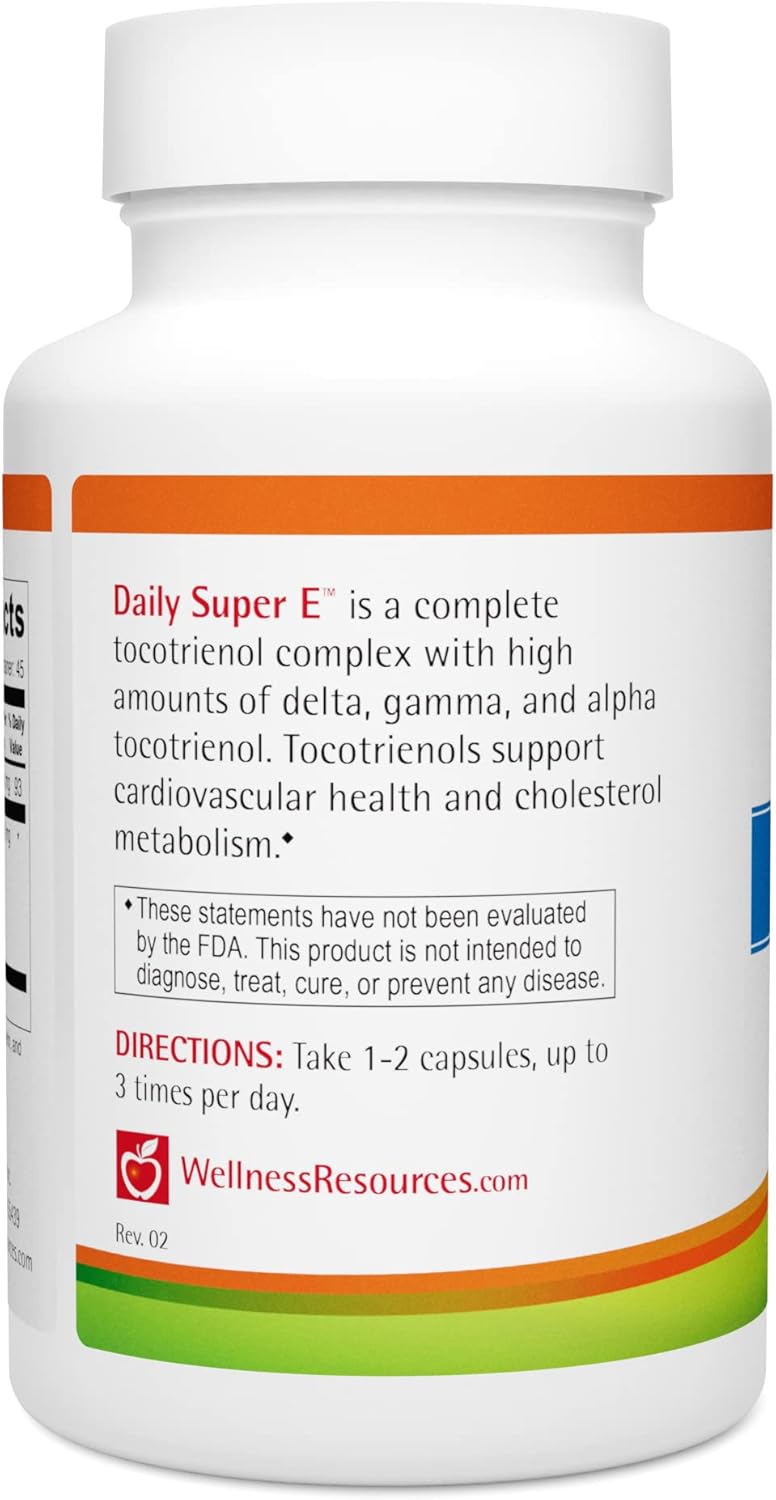 High Potency Tocotrienol Vitamin E Complex for Antioxidant Protection, Natural Source, Non-GMO - 90 Capsules