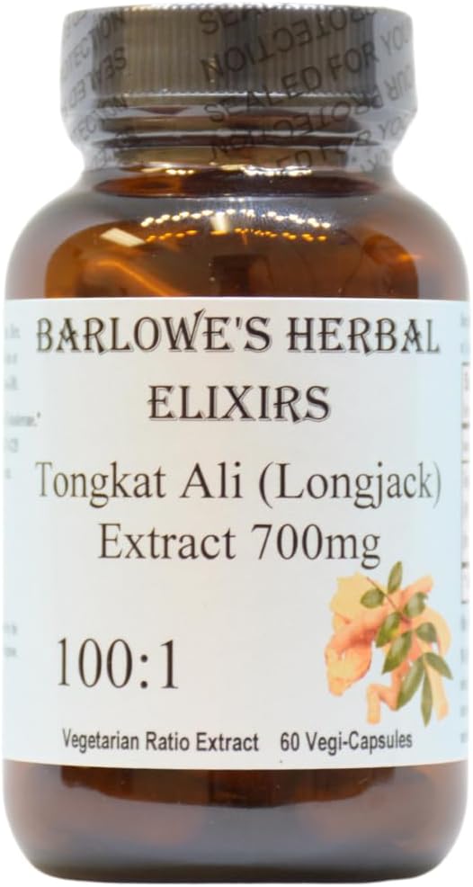 High Potency Tongkat Ali 100:1 Extract Powder Capsules for Endurance - 60 Veggie Capsules, Non-GMO & Gluten-Free