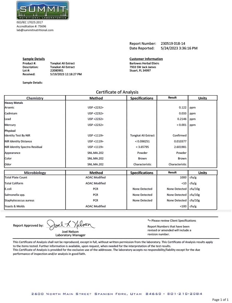 High Potency Tongkat Ali 100:1 Extract Powder Capsules for Endurance - 60 Veggie Capsules, Non-GMO & Gluten-Free