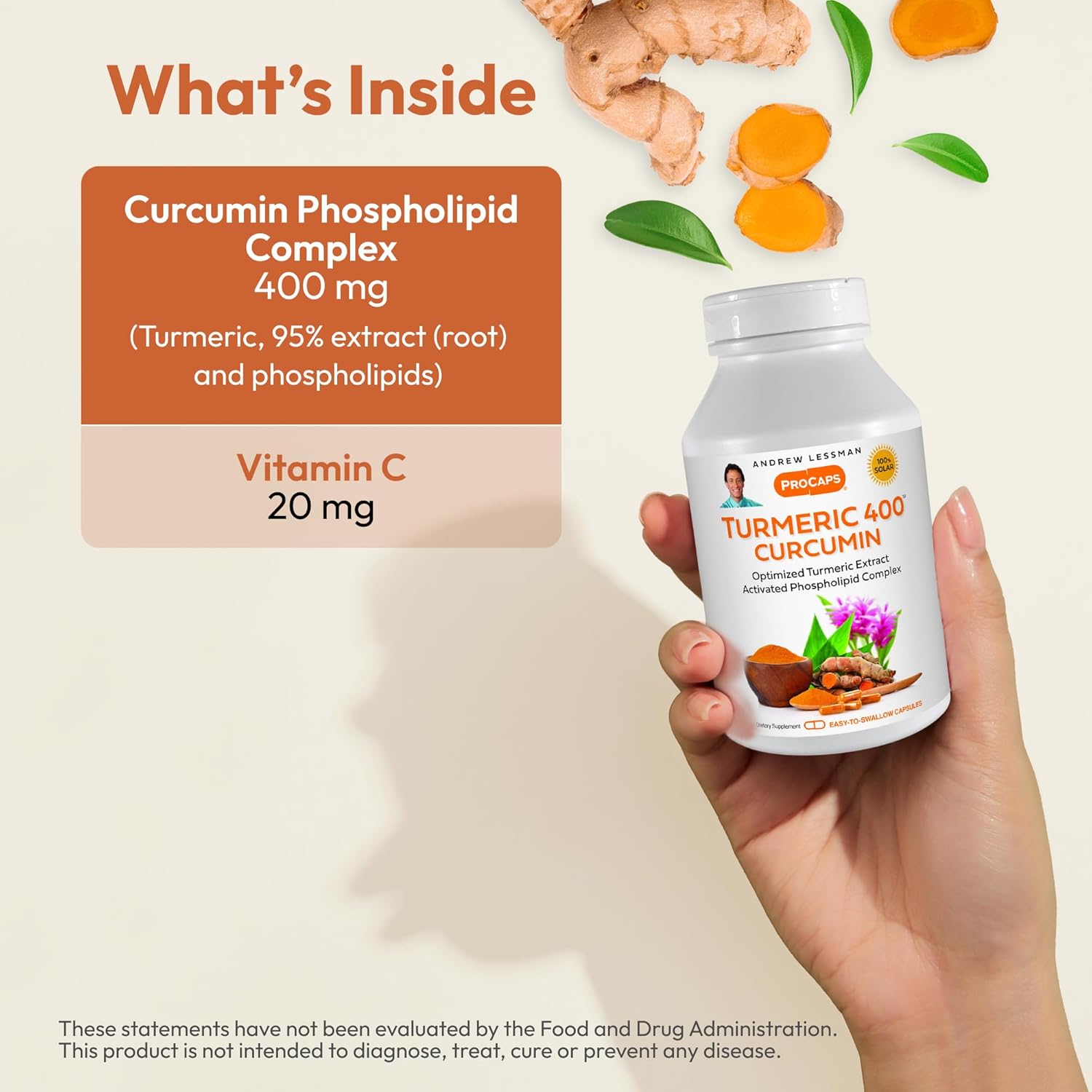 High Potency Turmeric Capsules with 95% Curcuminoids - Enhanced Absorption, 240 Count Easy Swallow Pills by ANDREW LESSMAN