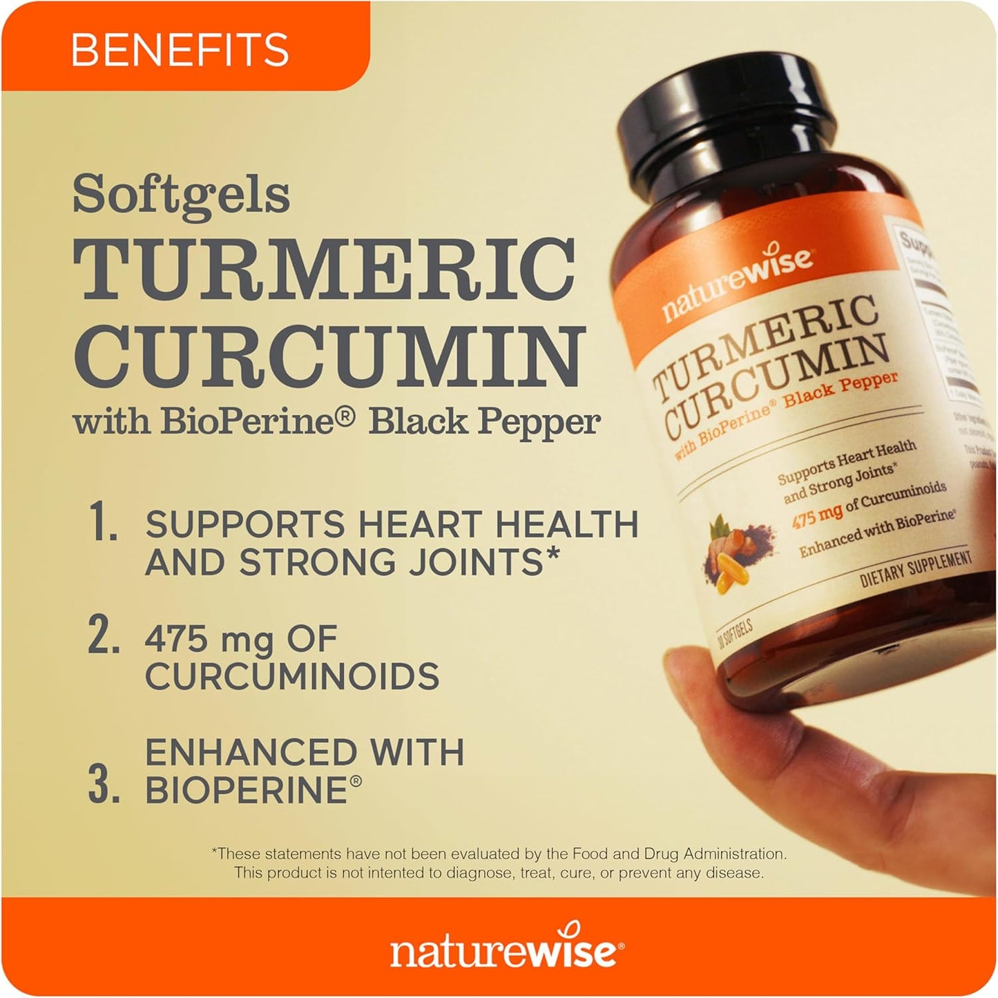 High Potency Turmeric Curcumin with BioPerine for Joint & Immune Support - 2250mg, 95% Curcuminoids - Vegan, Non-GMO - 90 Count