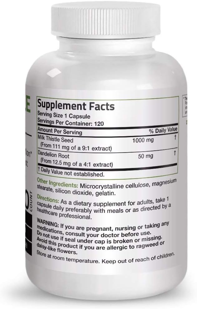 High Potency Turmeric Curcumin with BioPerine for Joint Support + Milk Thistle, Silymarin, Marianum & Dandelion Root - 1000mg