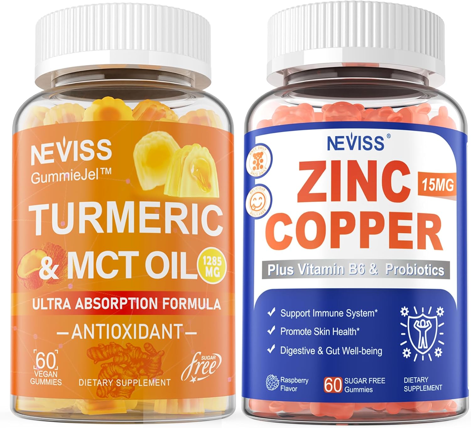 High Potency Turmeric Gummies with Zinc and Copper - 1000mg Formula