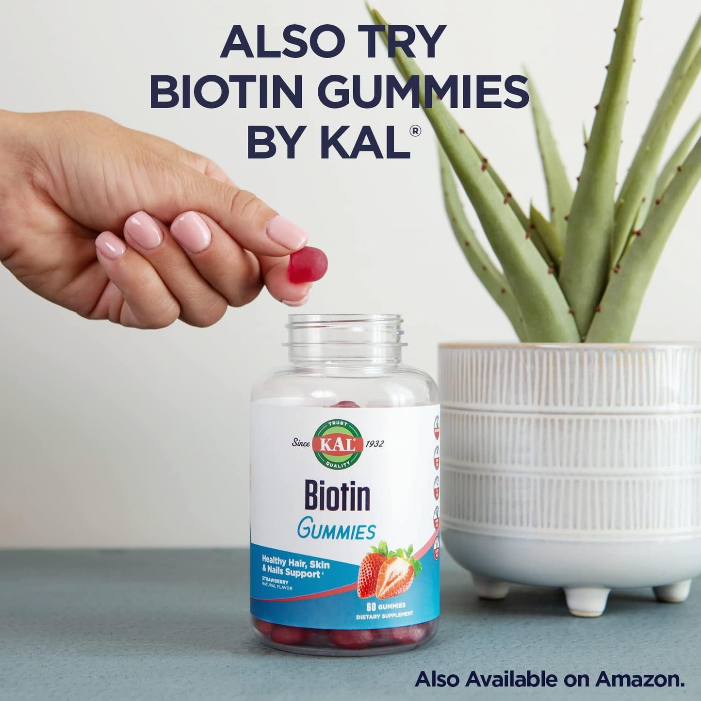 High Potency Ultra Biotin 10000mcg ActivMelt for Hair Growth, Skin & Nails - Vegetarian Mixed Berry Flavor - 60 Servings