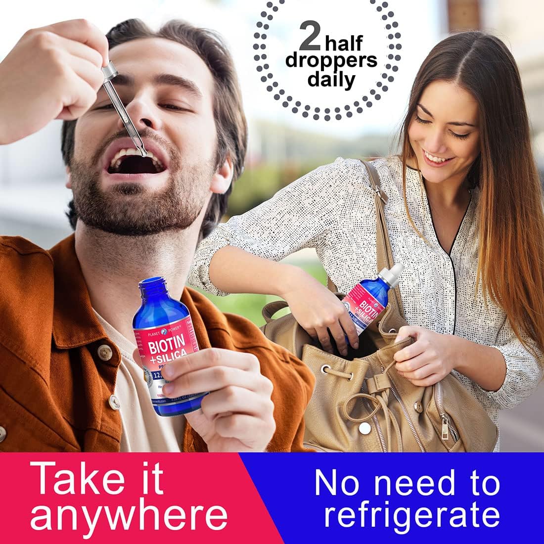 High-Potency Vegan Liquid Biotin with Silica for Hair, Skin, and Nails - 12,500mcg - Energy Boost - Men and Women - Cherry Flavor - 4oz