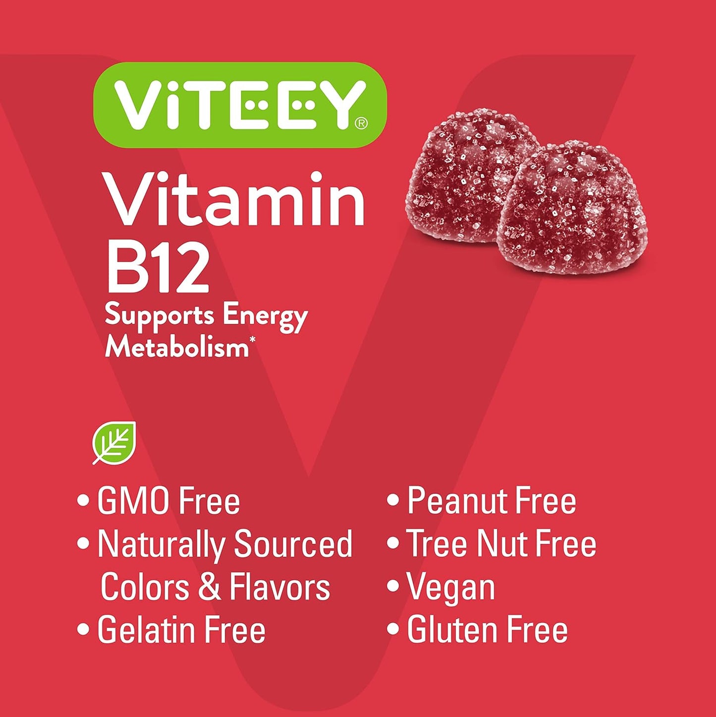 High-Potency Vegan Vitamin B12 Gummies for Energy & Immune Support - 1000mcg Raspberry Flavored Chewables for Adults & Teens - Gelatin & Gluten Free