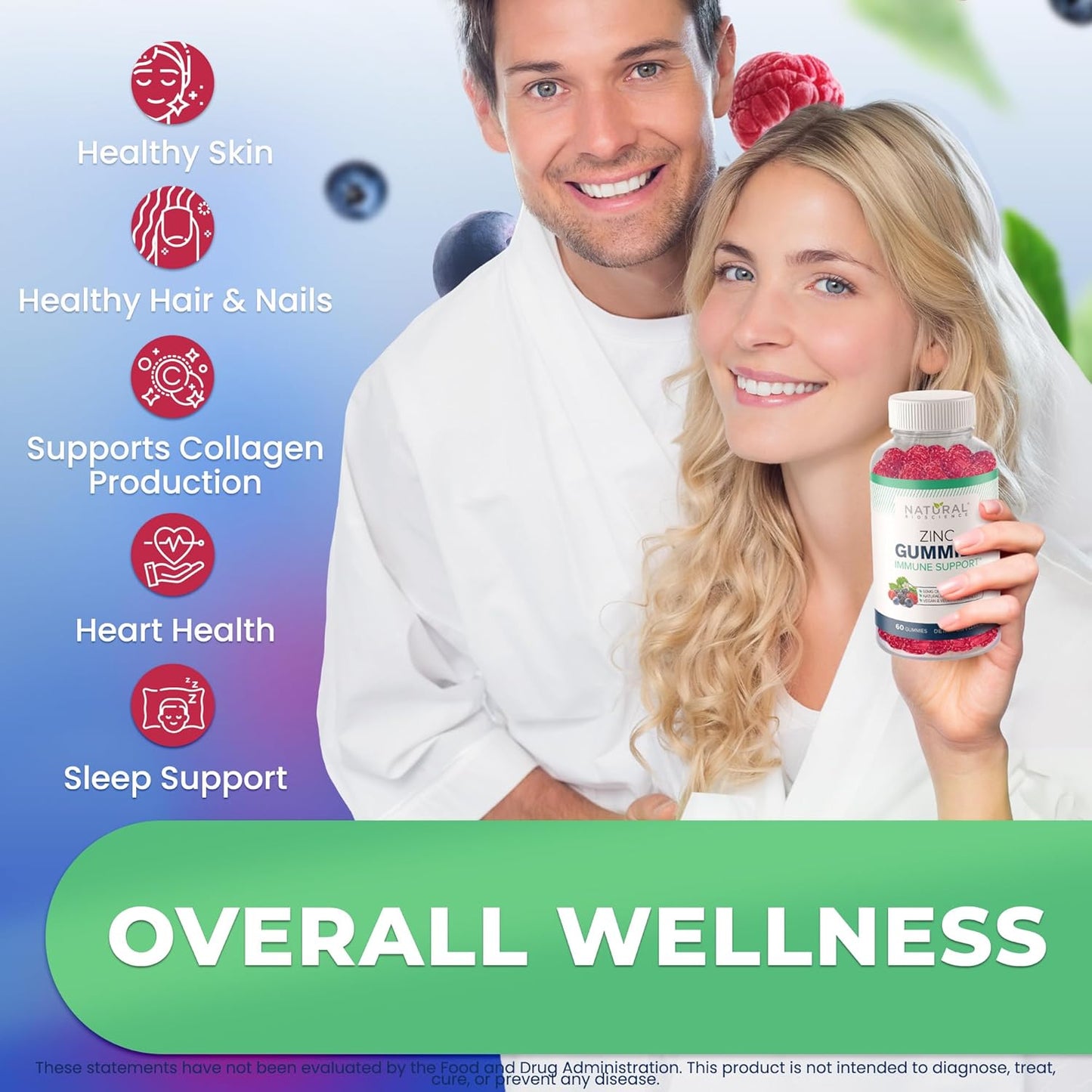 High Potency Vegan Zinc Gummies - 50mg Chewable Citrate Supplement for Immune Defense & Skin Health - Non-GMO, Gluten-Free - 180 Count