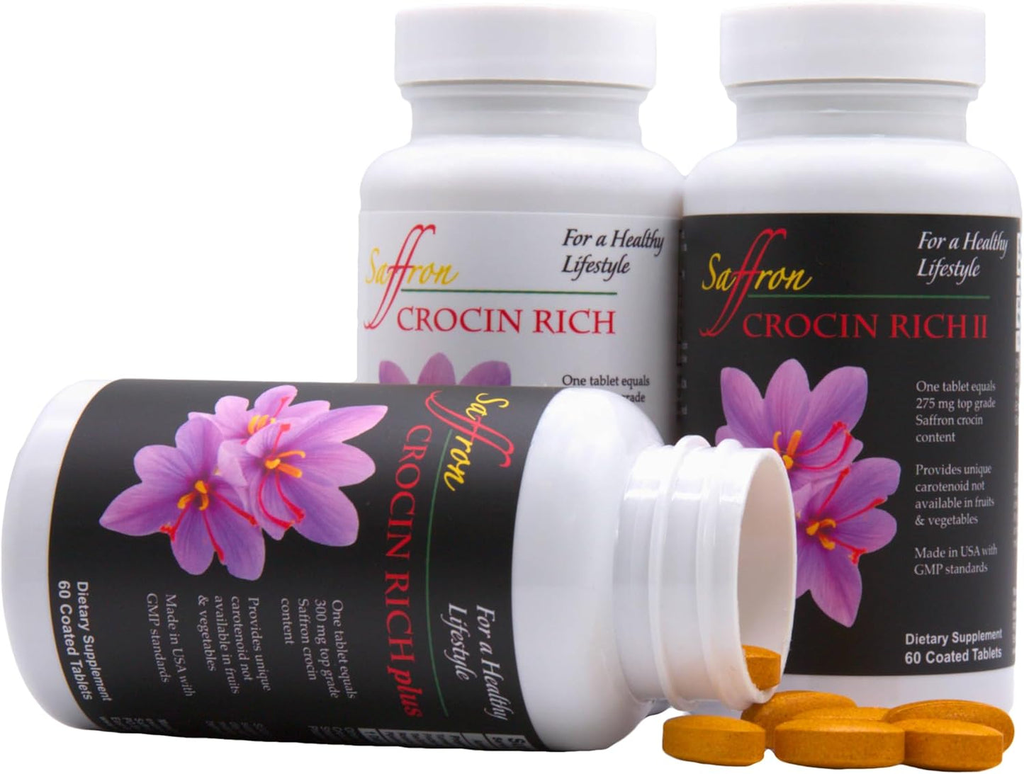 High-Potency Vision & Eye Health Supplement with Crocin, Lutein, and Zeaxanthin for Macular Support, Visual Acuity, Eye Pressure, Dry Eyes, Strain Relief, Night Vision, and UV Shield - 60 Tablets by Saffron Health Sciences