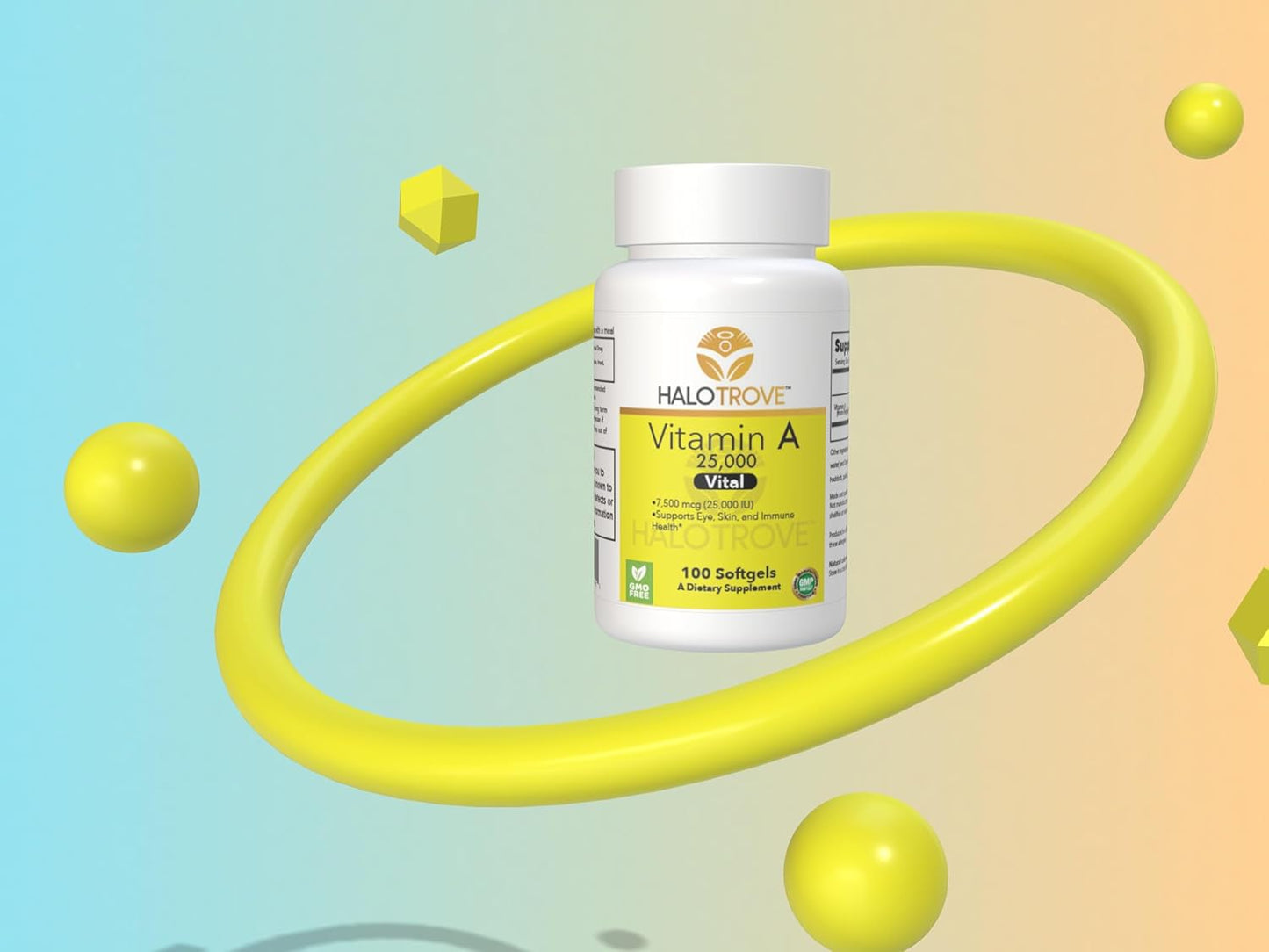 High Potency Vitamin A Softgels - 25000 IU, 100 Count by Halo Trove