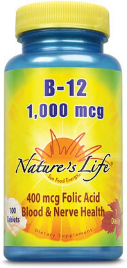 High Potency Vitamin B-12 Supplement, 1,000 mcg - 100 Tablets by Nature's Life