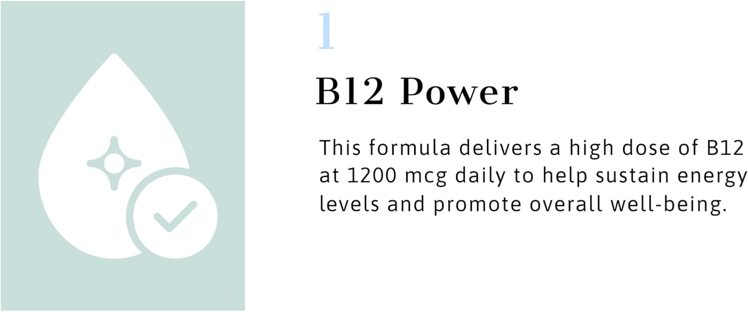 High-Potency Vitamin B Complex Drops with B12 1200mcg & Stevia, USA-Made