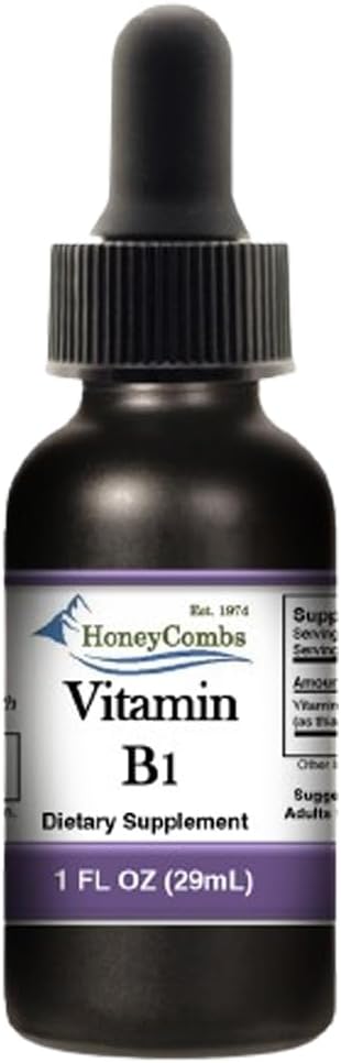 High Potency Vitamin B Complex Liquid Drops - Riboflavin, Thiamine, Niacin - 1 Fl Oz Each