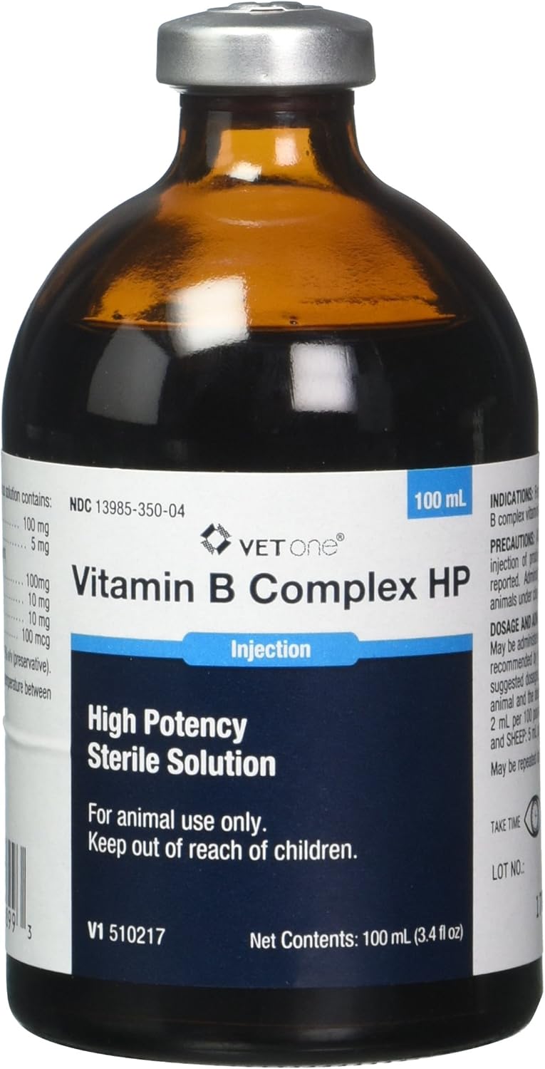 High Potency Vitamin B Complex Supplement for Cattle, Swine, and Sheep - 100ml Bottle