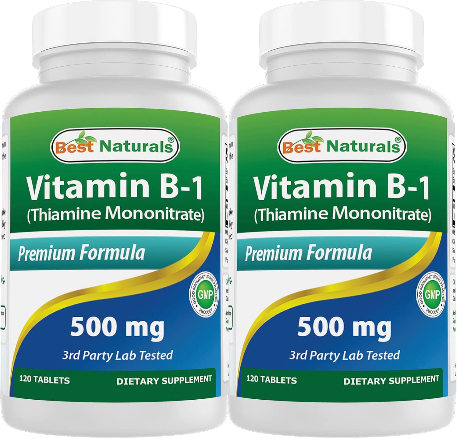 High Potency Vitamin B1 Thiamine Mononitrate 500mg Tablets - 240 Count - Best Naturals