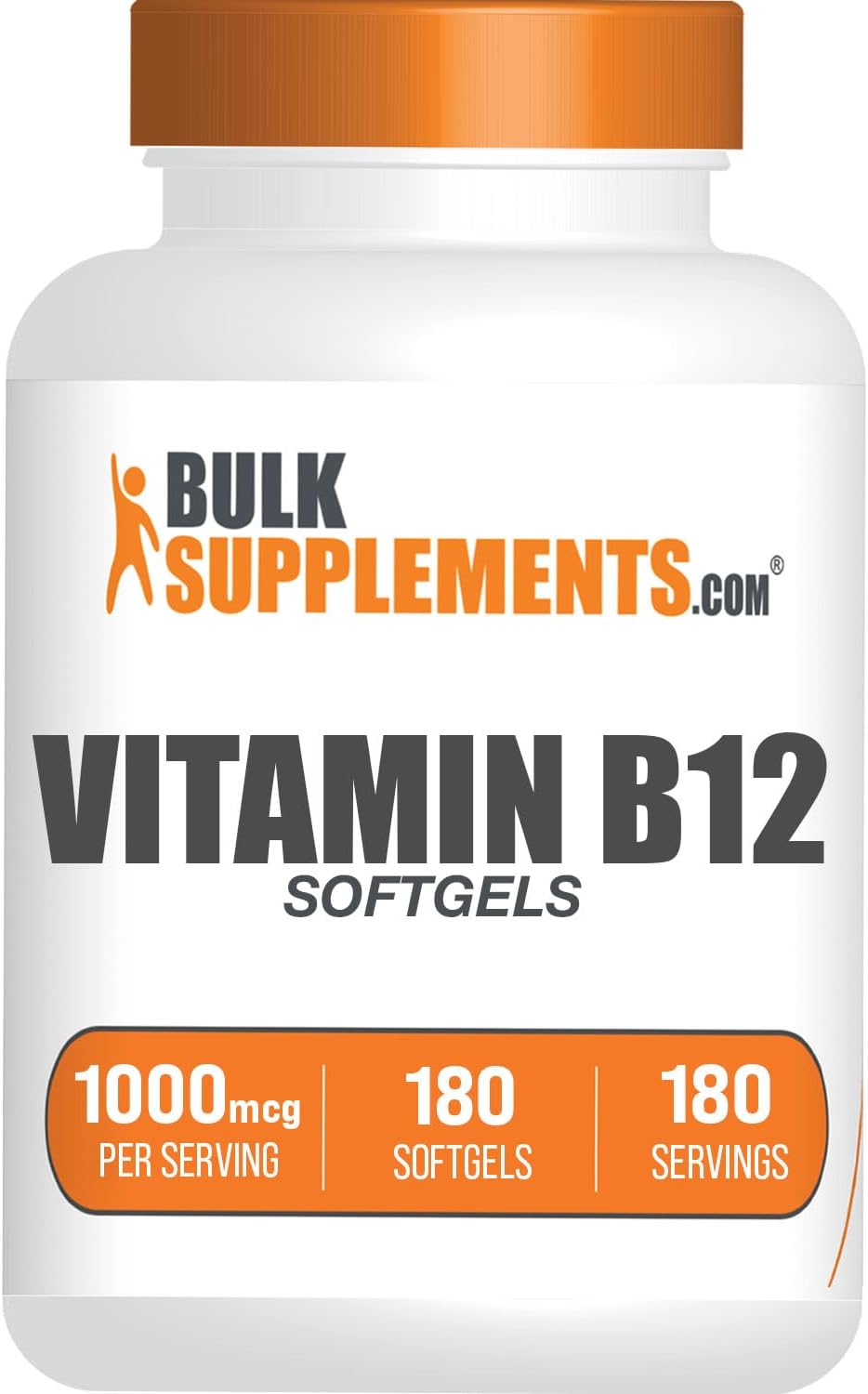 High Potency Vitamin B12 1000 mcg Softgels - Cyanocobalamin Supplement, Gluten Free, 180 Count
