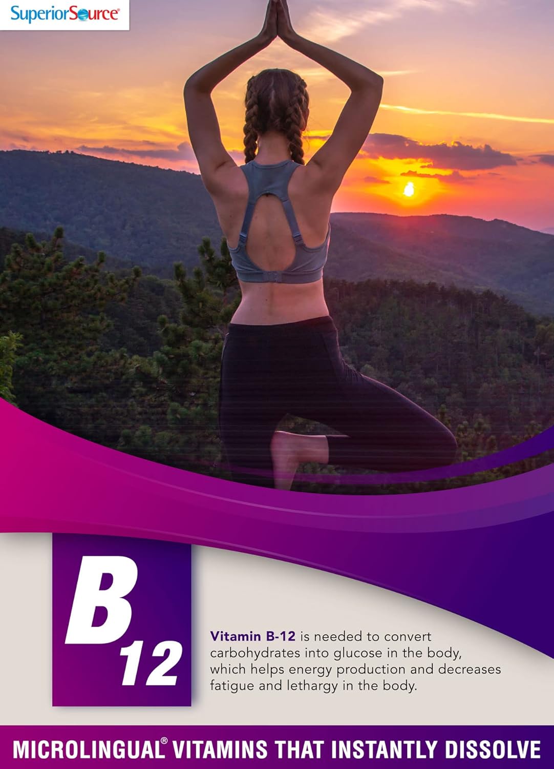 High Potency Vitamin B12 Methylcobalamin 5000 mcg Tablets for Energy & Nervous System, 60ct, Non-GMO, Quick Dissolve