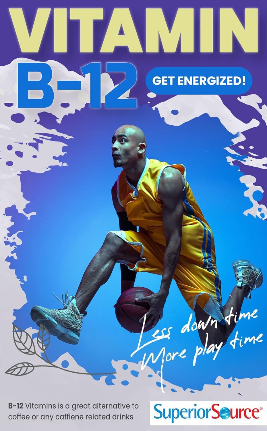 High Potency Vitamin B12 Methylcobalamin Tablets, 2500 mcg - 90 Count, Quick Dissolve for Energy & Nervous System Support, Non-GMO