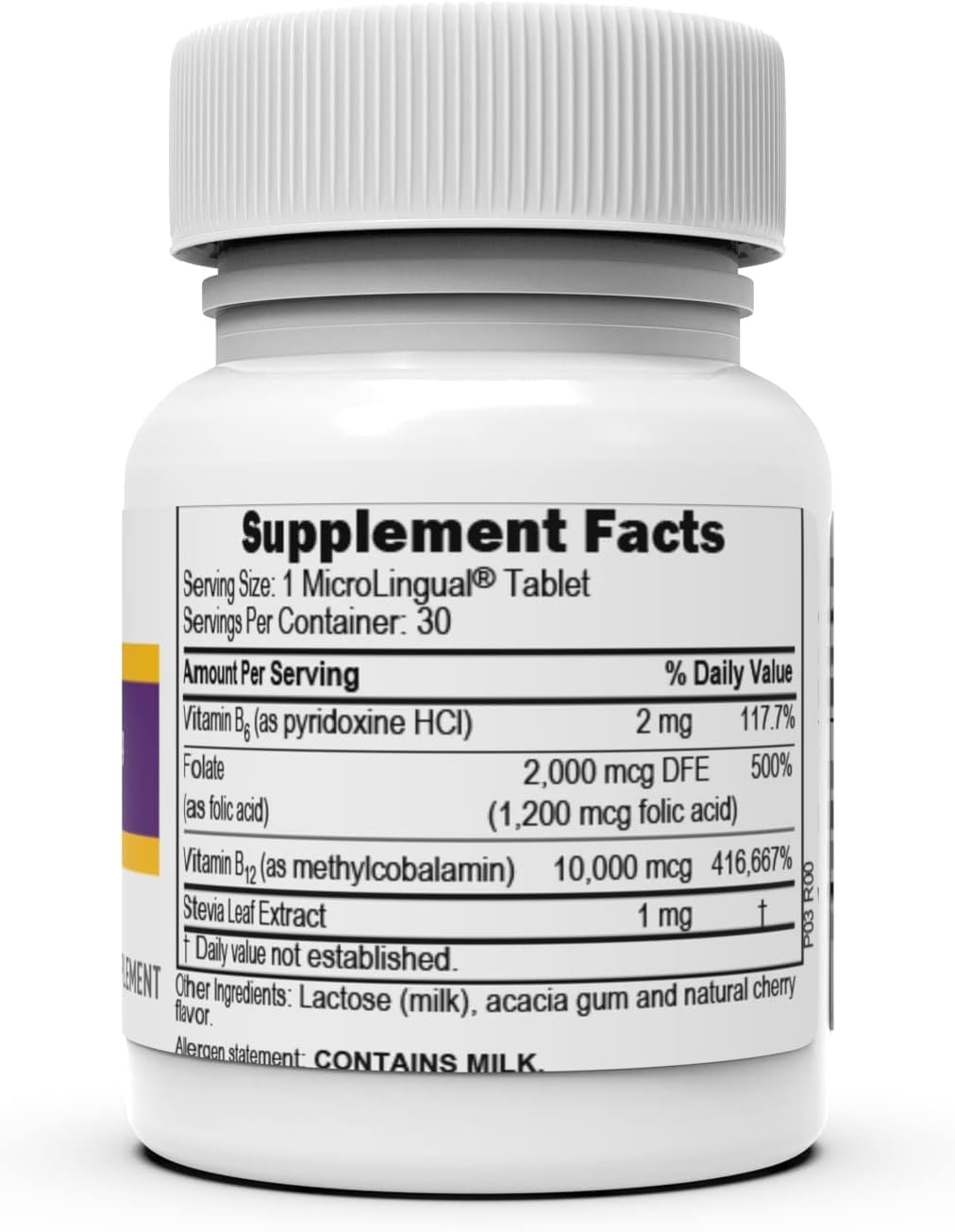 High Potency Vitamin B12 Methylcobalamin Tablets for Energy, Heart Health, Metabolism Boost, Stress Relief - 30 Ct Non-GMO