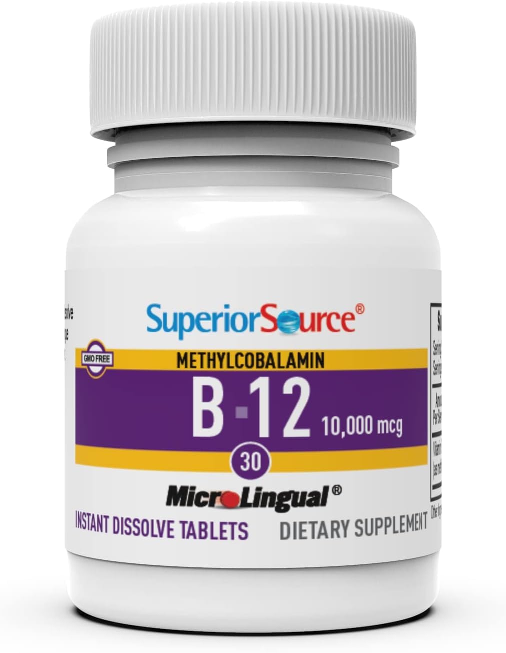 High Potency Vitamin B12 Methylcobalamin Tablets for Energy & Nervous System Support - 30 Count