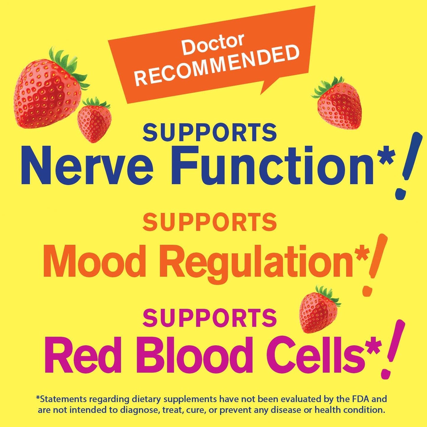 High Potency Vitamin B6 Gummies for Nerve Health, Cognitive Function, Mood, Immune & Cardiovascular Support - Vegan, Non-GMO - 60 Count