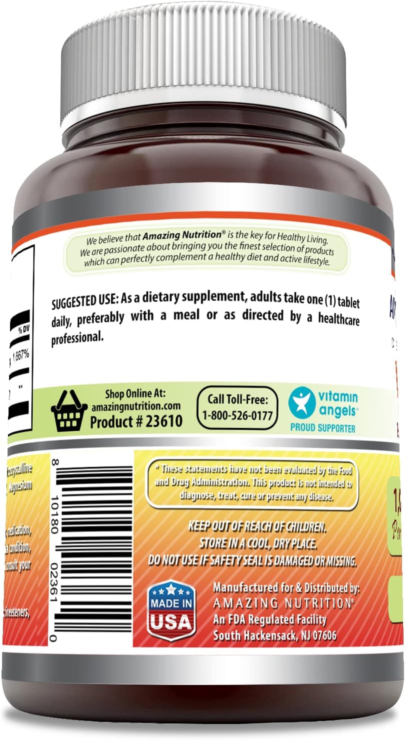 High Potency Vitamin C with Rose Hips 1000mg - 240 Tablets | Non-GMO & Gluten Free Supplement - Made in USA by Amazing Nutrition