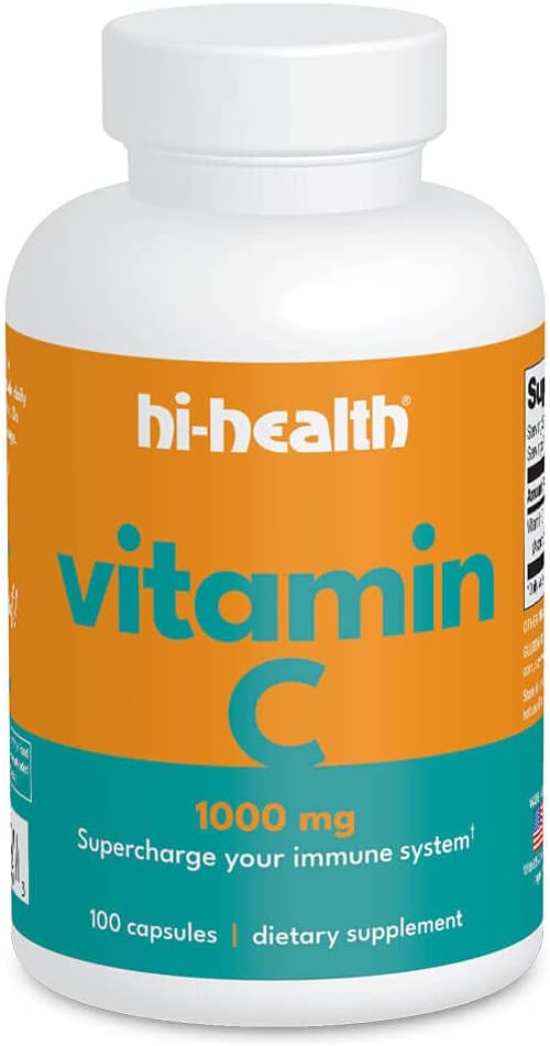 High-Potency Vitamin C with Rose Hips 1000mg Capsules for Ultimate Health Boost