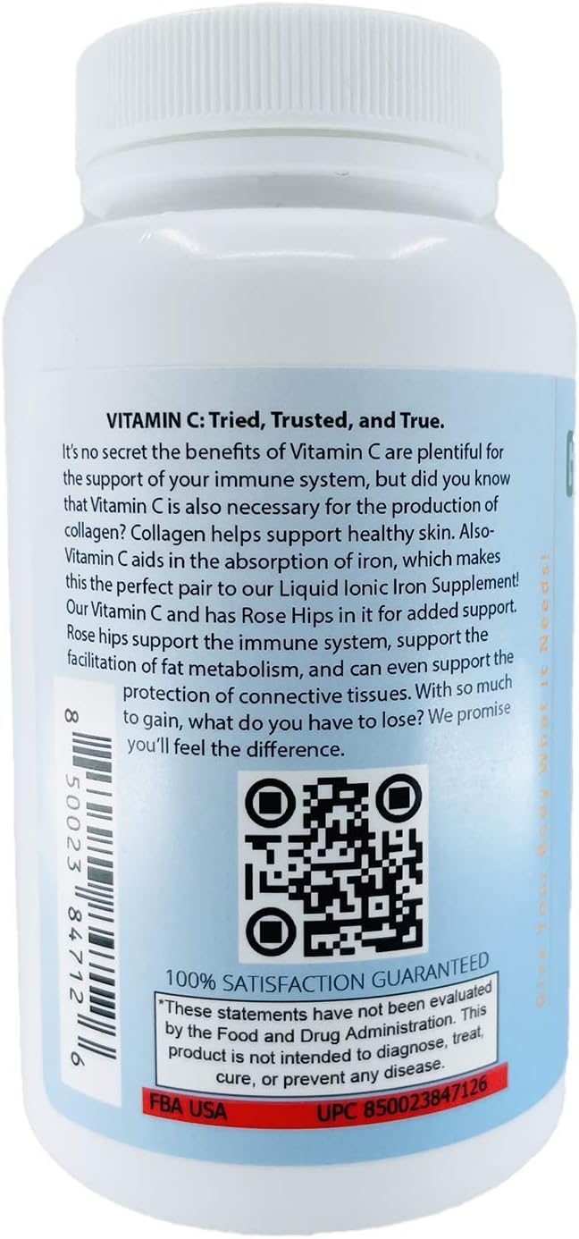 High Potency Vitamin C with Rose HIPS, 739mg, 120 Capsules, Single Pack