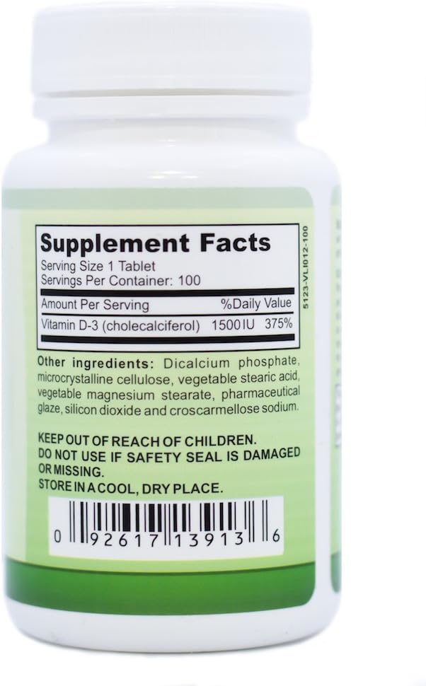 High Potency Vitamin D-3 1,500 IU for Immune Function & Healthy Bones (3 Pack) - 300 Count