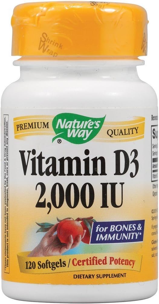 High Potency Vitamin D-3 2000 IU Softgels - 120 Count by Nature's Way