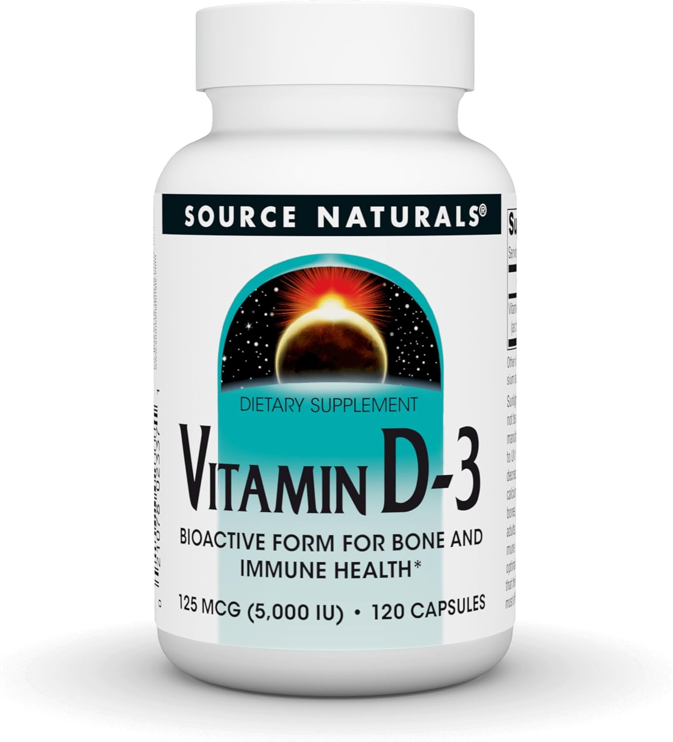 High Potency Vitamin D-3 Capsules for Bone & Immune Health - 5000 iu, 120 Count