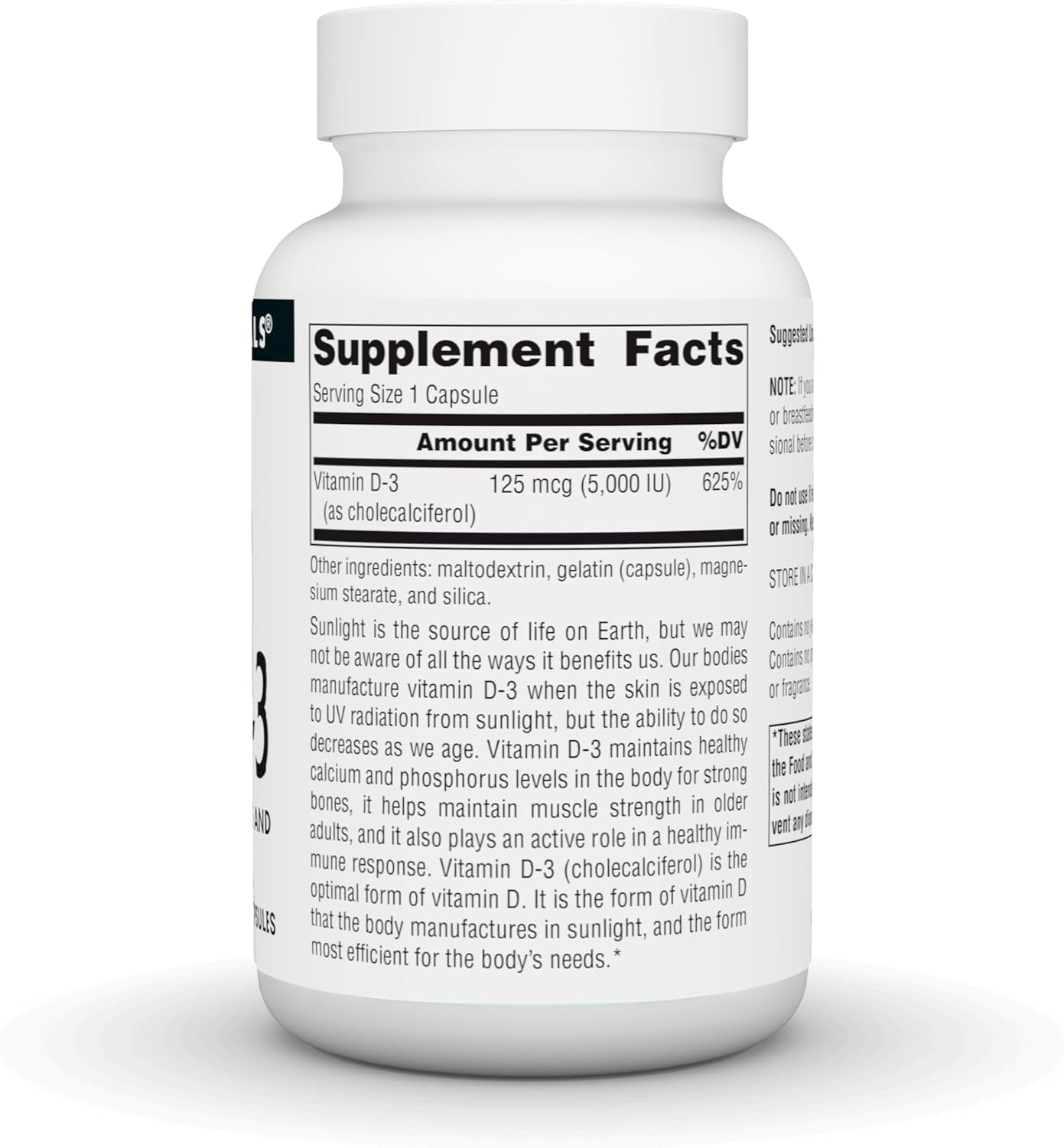 High Potency Vitamin D-3 Capsules for Bone & Immune Health - 5000 iu, 120 Count