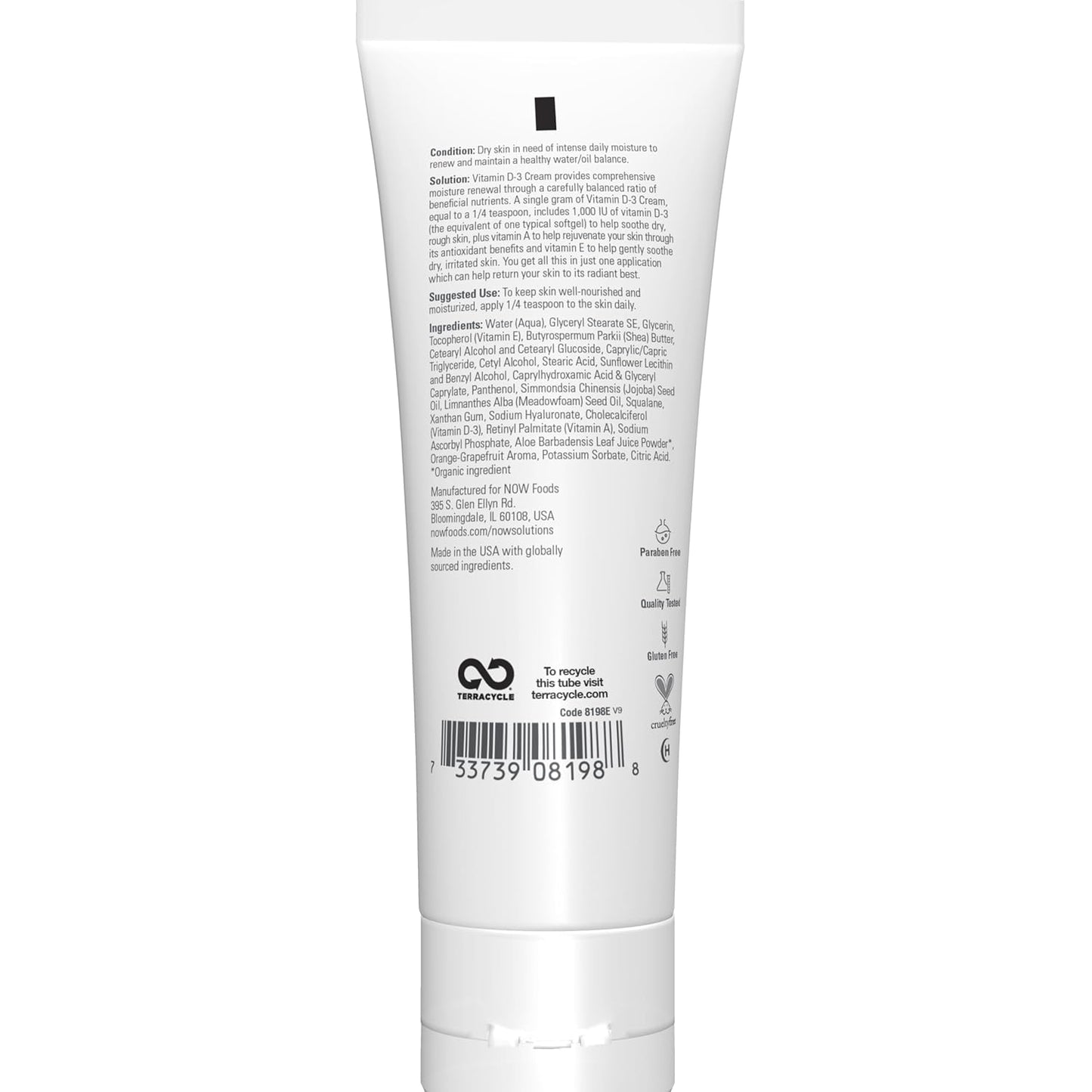 High-Potency Vitamin D-3 Cream with Intense Moisture - 4-Ounce Jar - 1,000 IU Per Gram
