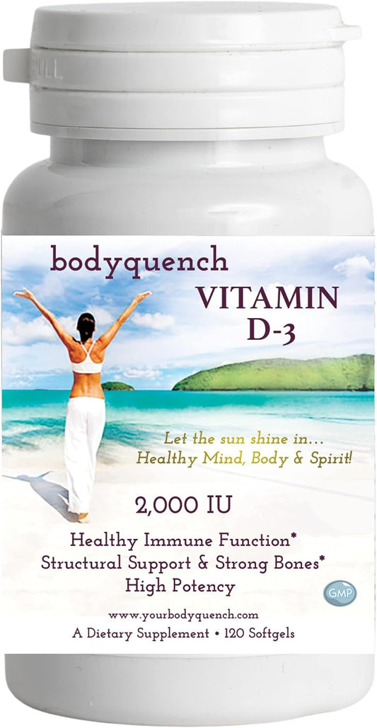 High Potency Vitamin D-3 Softgels for Immune Function & Bone Health - 2000 IU, 120 Servings