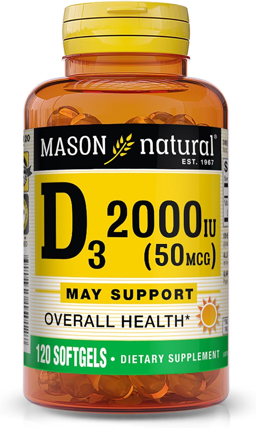 High Potency Vitamin D3 2000 IU Softgels for Bone & Immune Health - 120 Count