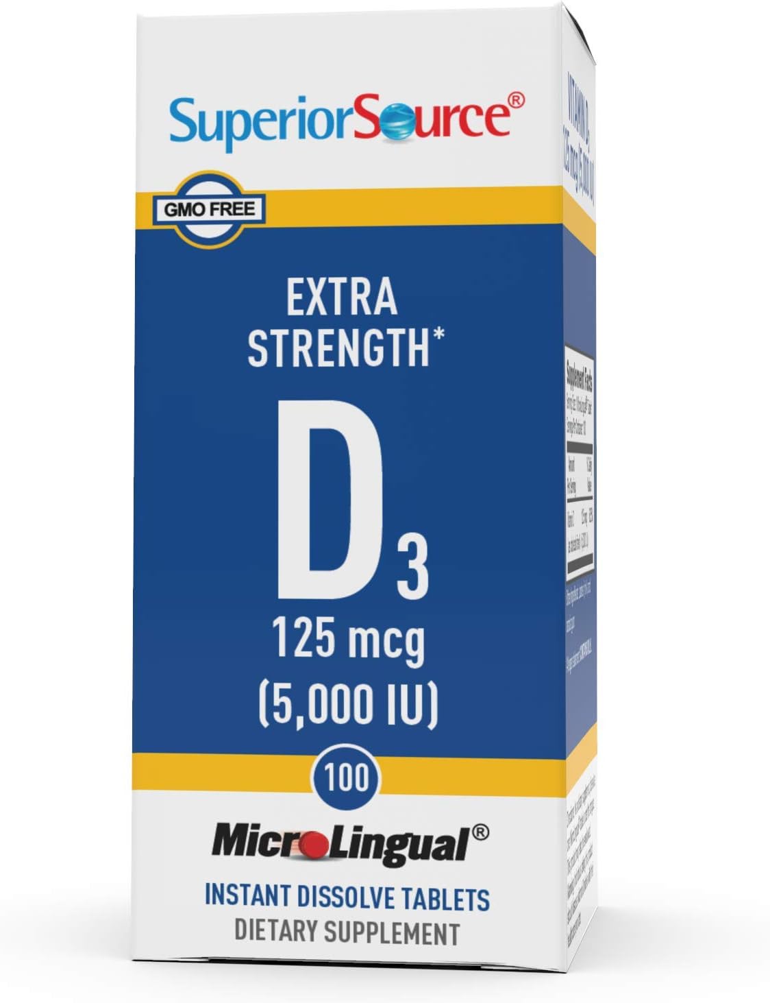 High Potency Vitamin D3 5,000 IU - 100 Tablets for Immune Health & Bone Support