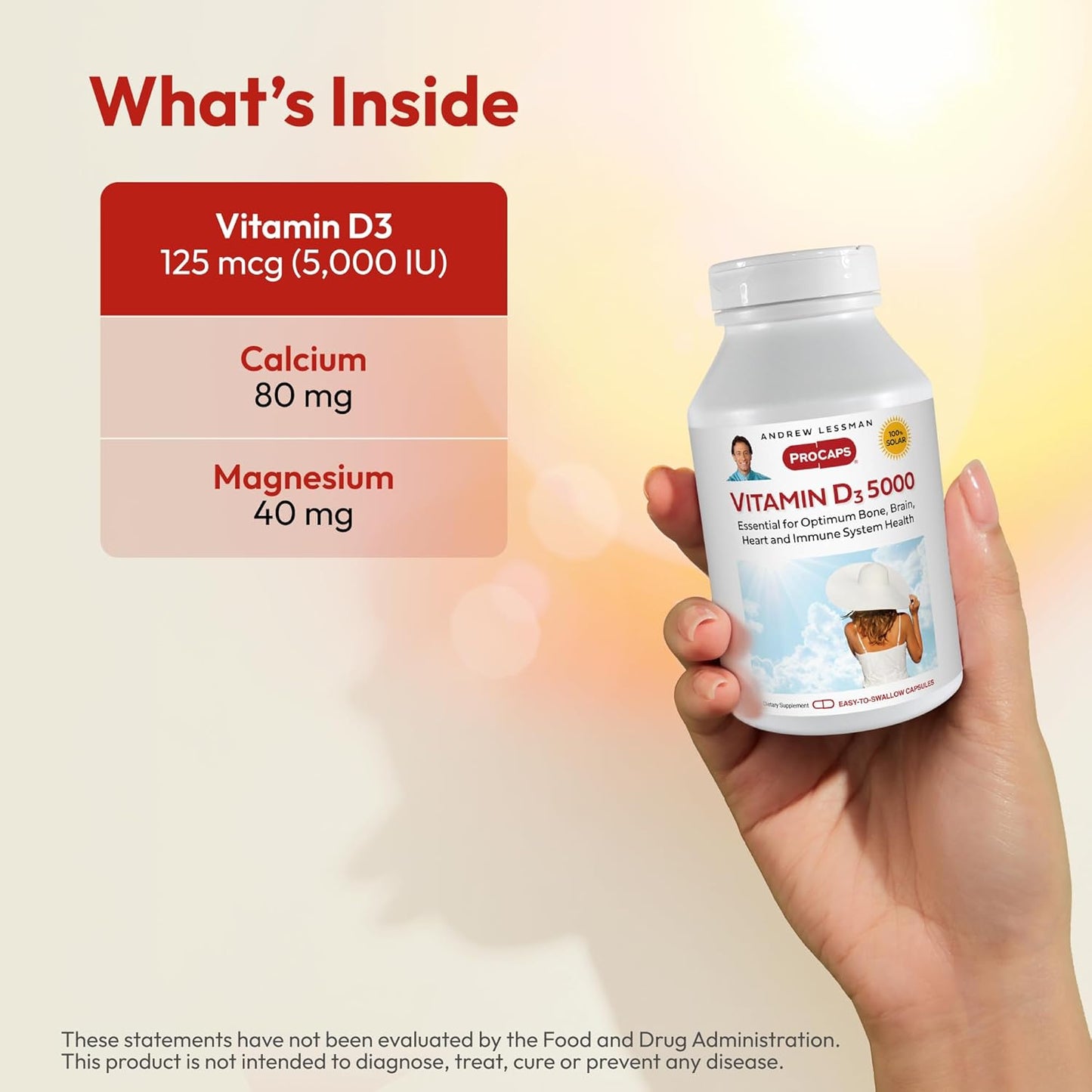High Potency Vitamin D3 5000 IU Capsules - Supports Bone Health, Muscle Function, Immune System - 360ct Easy Swallow Formula