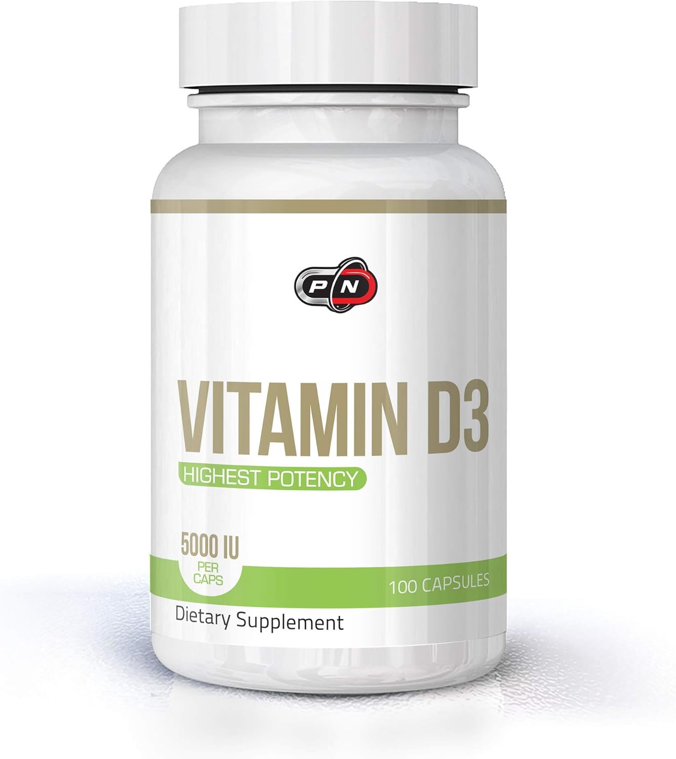 High Potency Vitamin D3 5000 IU Cholecalciferol Supplement - 100 Capsules, Bone Health, Immune System & Heart Support, Non GMO & Gluten Free
