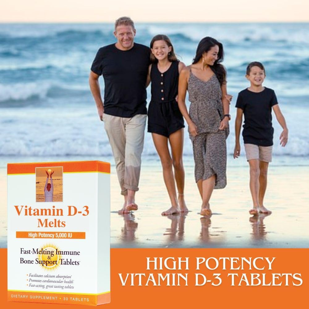 High Potency Vitamin D3 Fast-Melting Tablets for Bone Health and Immune Support - 5000 IU (125 mcg) - 30 Tablets - Made in USA by Dr. Newton's Naturals - BoostGo Australia