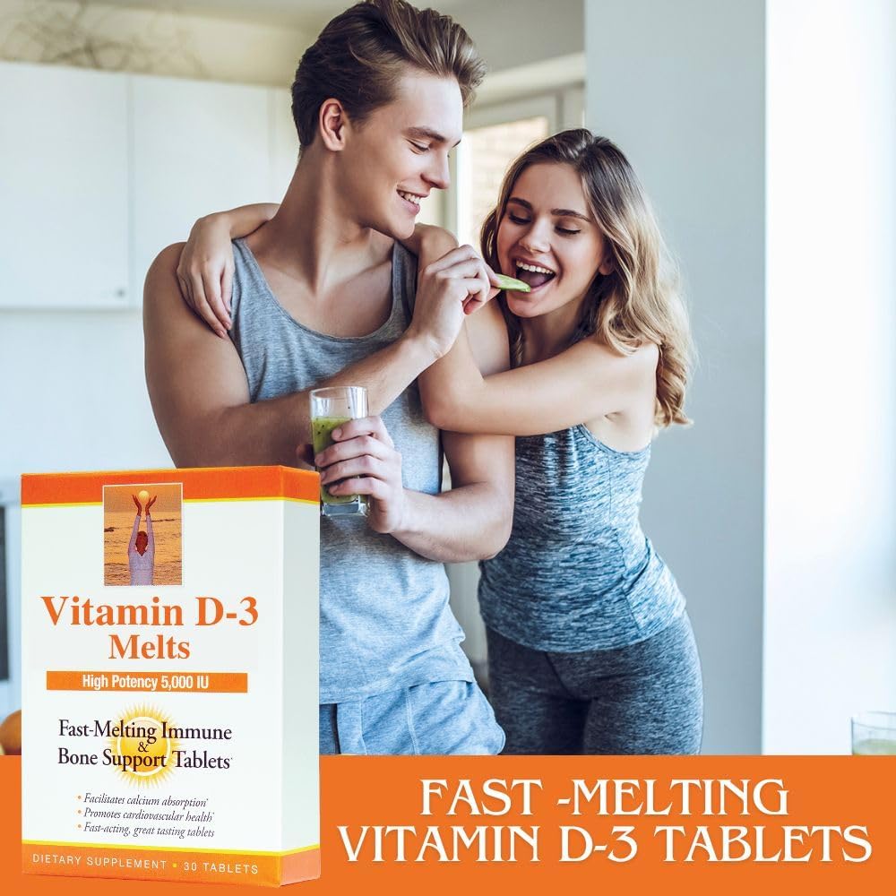 High Potency Vitamin D3 Fast-Melting Tablets for Bone Health and Immune Support - 5000 IU (125 mcg) - 30 Tablets - Made in USA by Dr. Newton's Naturals - BoostGo Australia