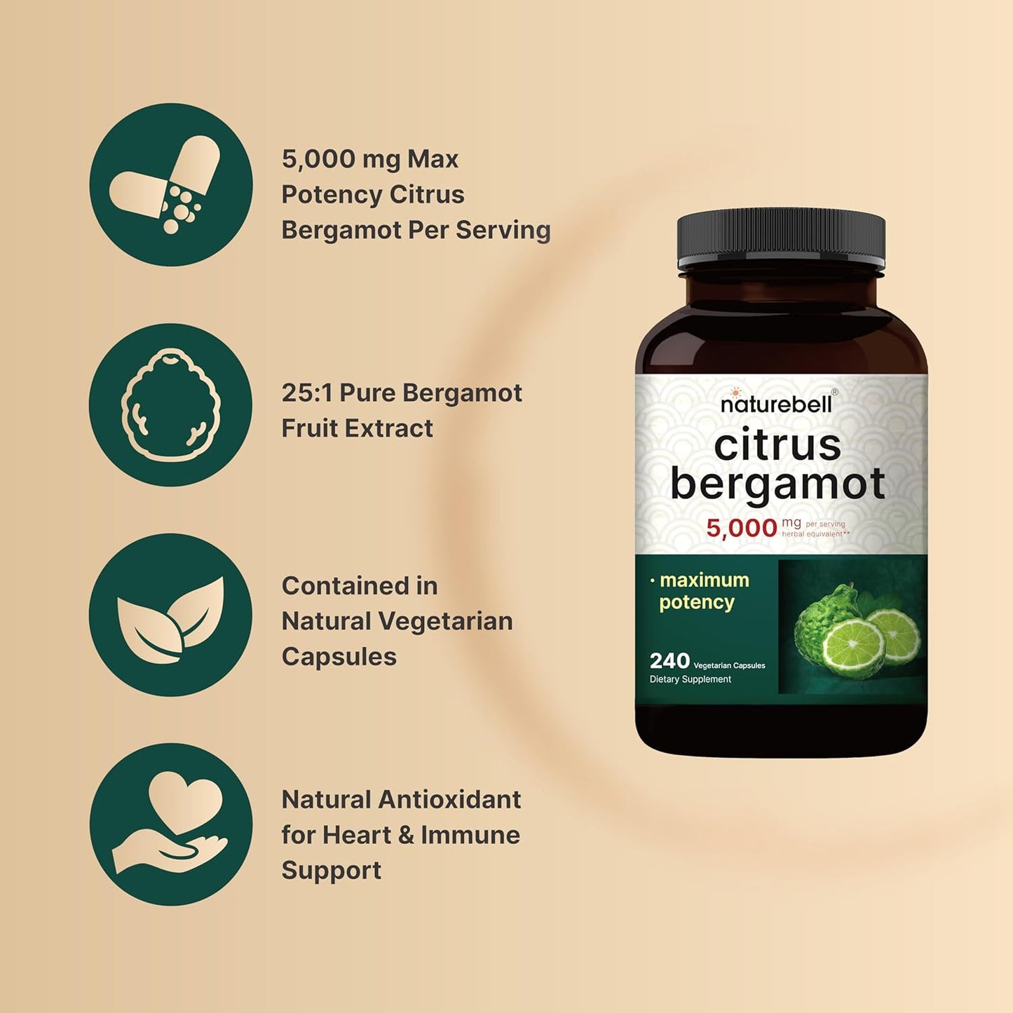 High-Potency Vitamin D3 with K2 MK-7 and Citrus Bergamot Bundle Pack for Immune Support | Bioavailable Coconut Oil Softgels with Antioxidants
