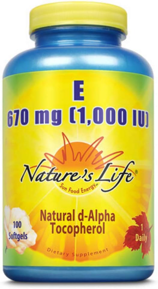 High Potency Vitamin E Supplement - 1,000 IU | 100 Count Bottle by Nature's Life