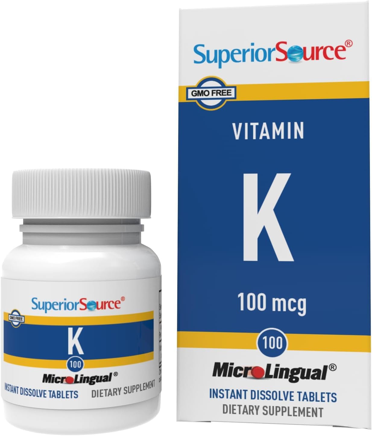High Potency Vitamin K Sublingual Tablets - Promotes Bone & Blood Health - 100 mcg - 30 Tablets - BoostGo Australia