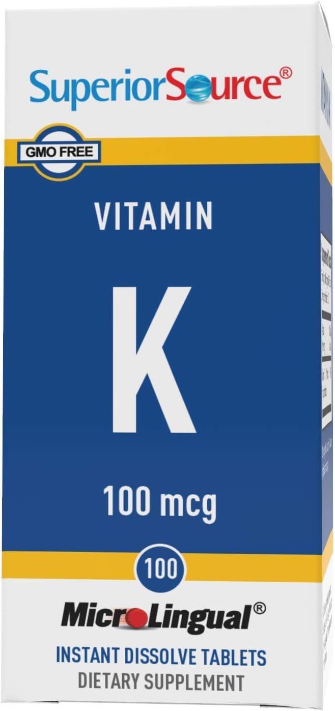 High Potency Vitamin K Sublingual Tablets - Promotes Bone & Blood Health - 100 mcg - 30 Tablets - BoostGo Australia