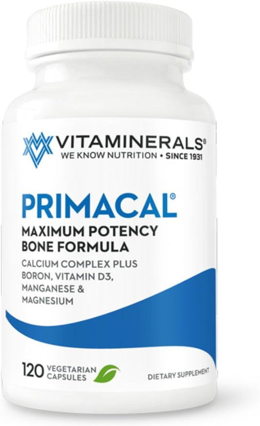 High Potency Vitaminerals 95 Primacal® Bone Support with Calcium and Magnesium for Bone Loss - 120 Tablets